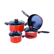 7 Pcs Non-stick Cookware Set with Color Indicator Hanlde