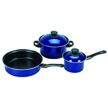 5 Pcs Non-stick Cookware Set with Removable Handle and Metal Cover