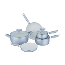 8 Pcs Ceramic Coating Cookware Set TPR Handle